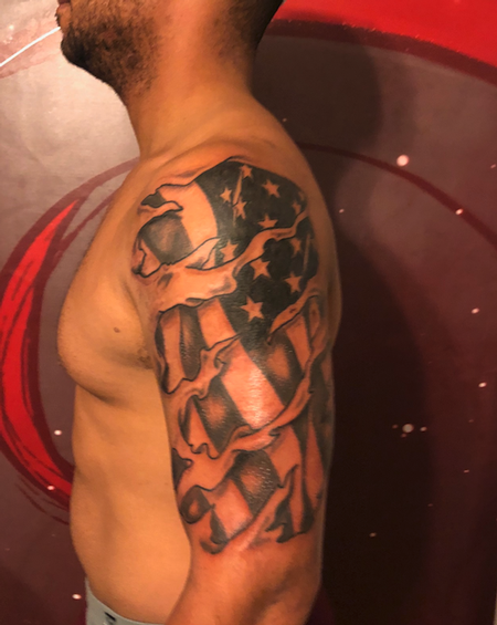 Jaisy Ayers (WOODLANDS TX) - flag skin rip